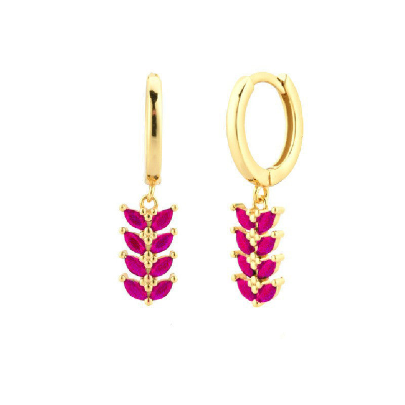 Wholesale Earrings Brass Vintage Style Drip Diamond Earrings Exquisite OLY-ES-BJ001